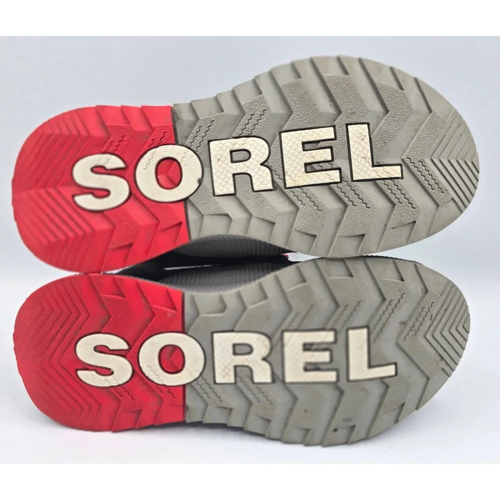 Sorel Out N About Classic Kids Waterproof Winter Rain Boots Black Red Youth 2